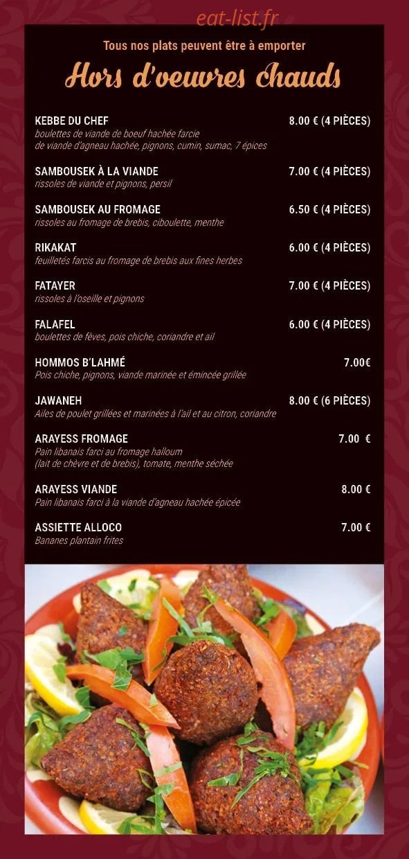 Au Taboulé Gourmand — carte page 4