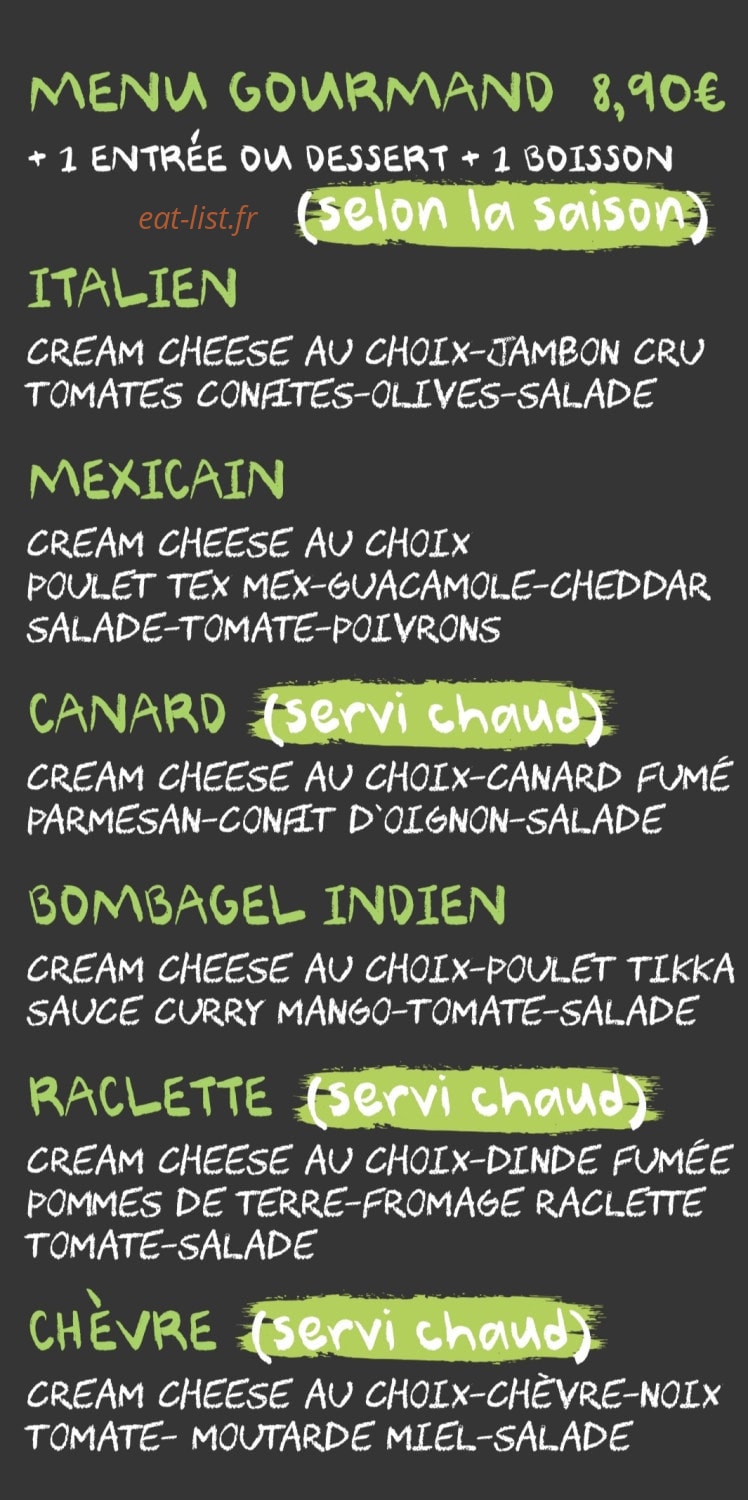 Bagel coffee — carte page 3