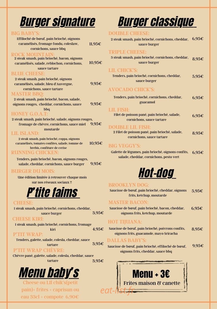 Big baby's — carte page 1
