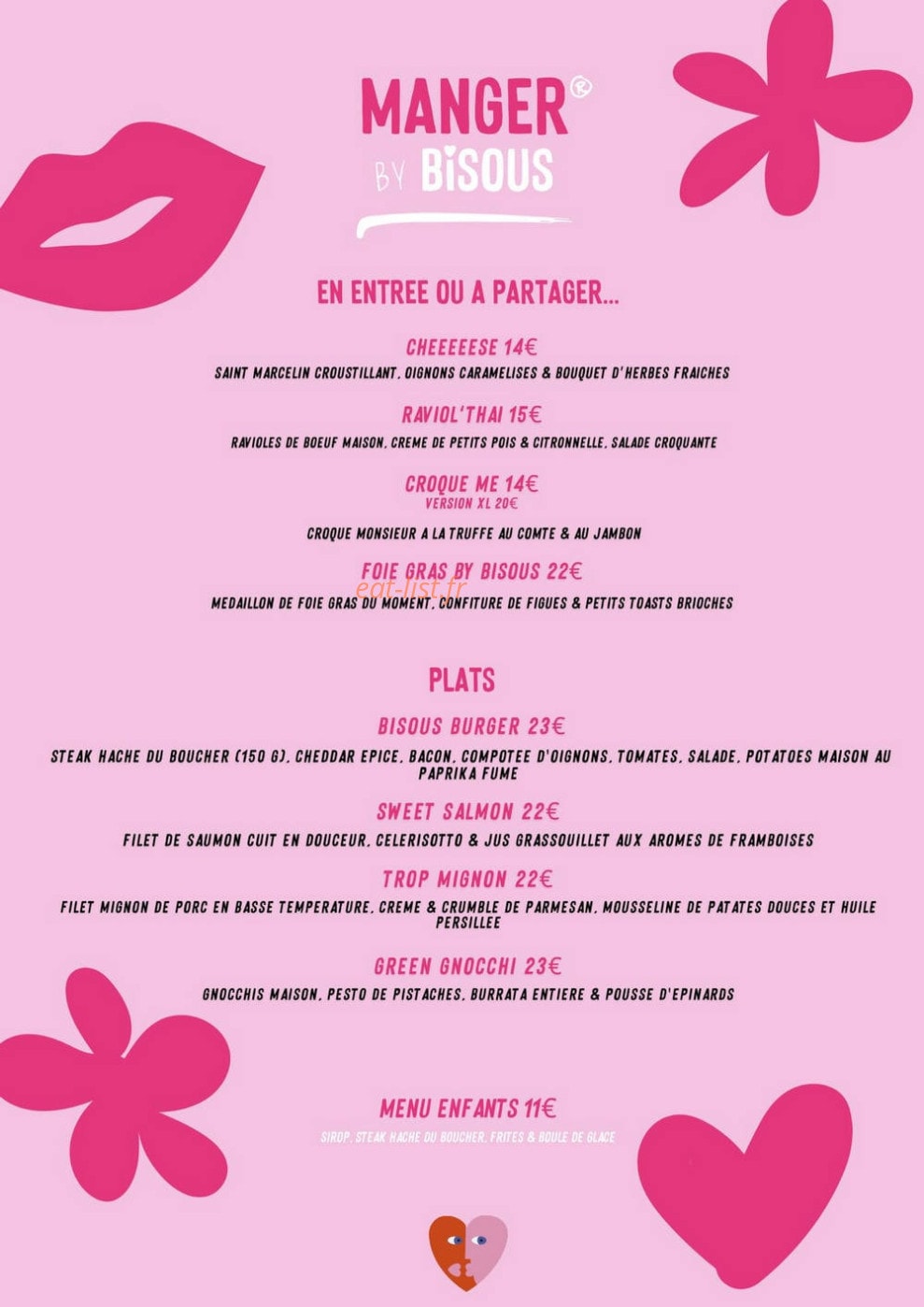 Bisous — carte page 1