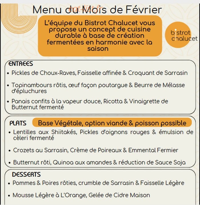 Bistrot Chalucet — carte page 1
