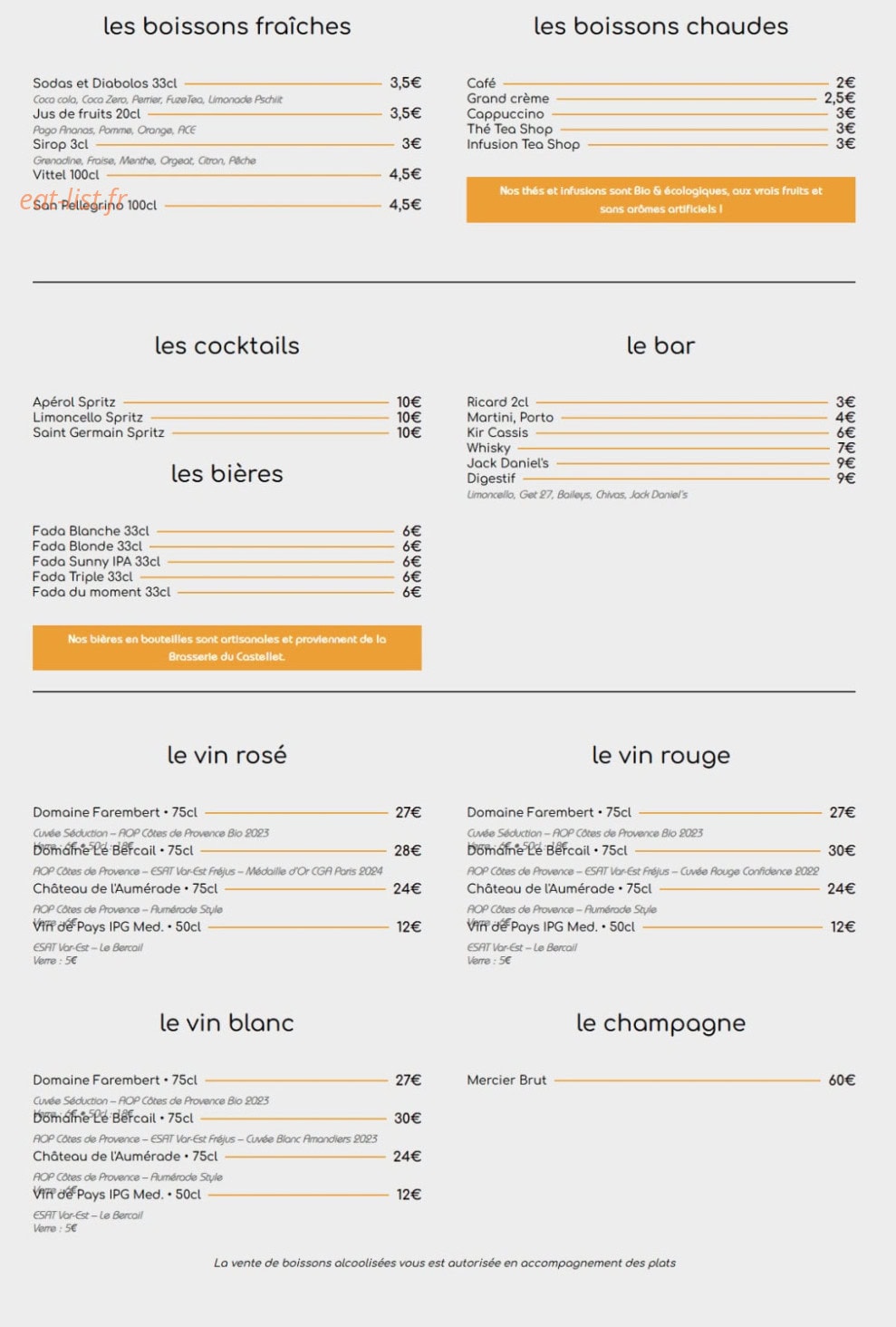 Bistrot Chalucet — carte page 2