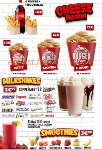 Burger Drive — carte page 5