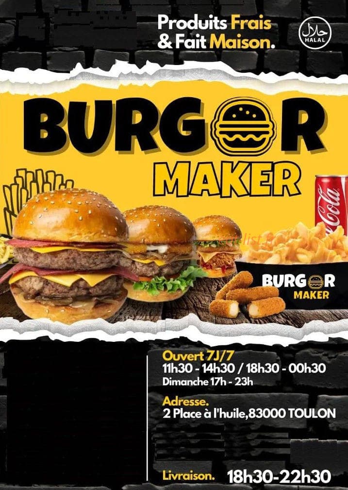Burger Maker — carte page 1