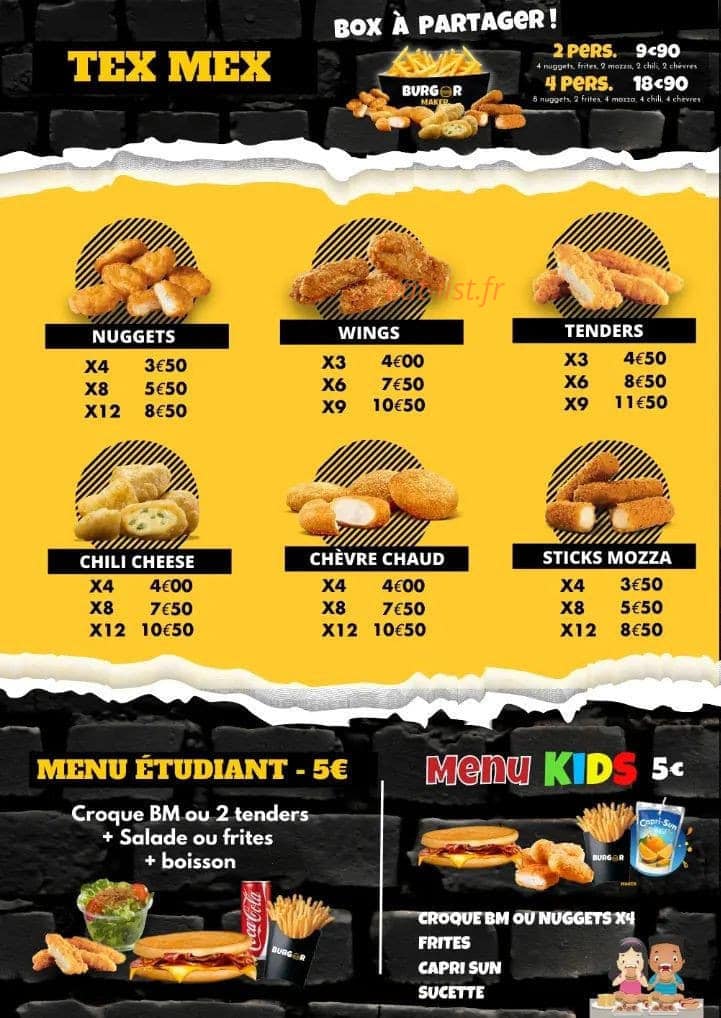 Burger Maker — carte page 3