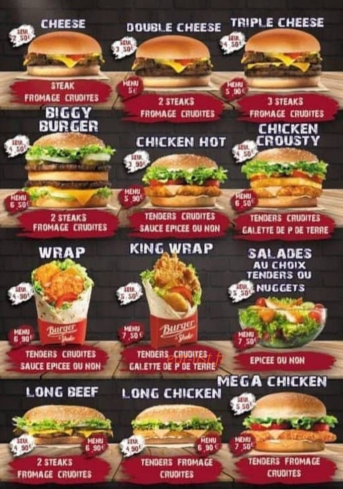 Burger & shake — carte page 2