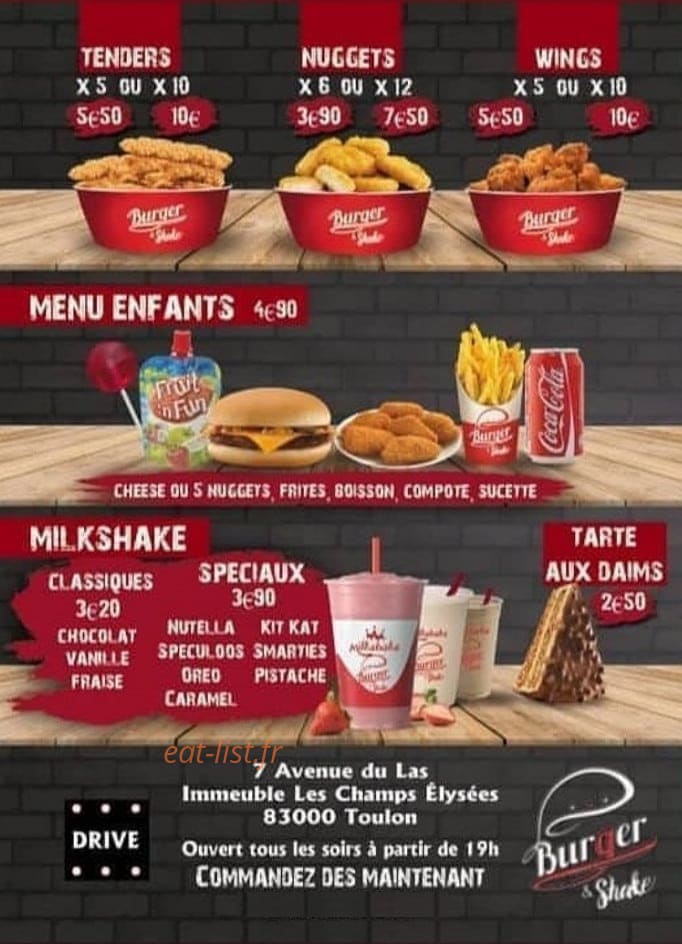 Burger & shake — carte page 4