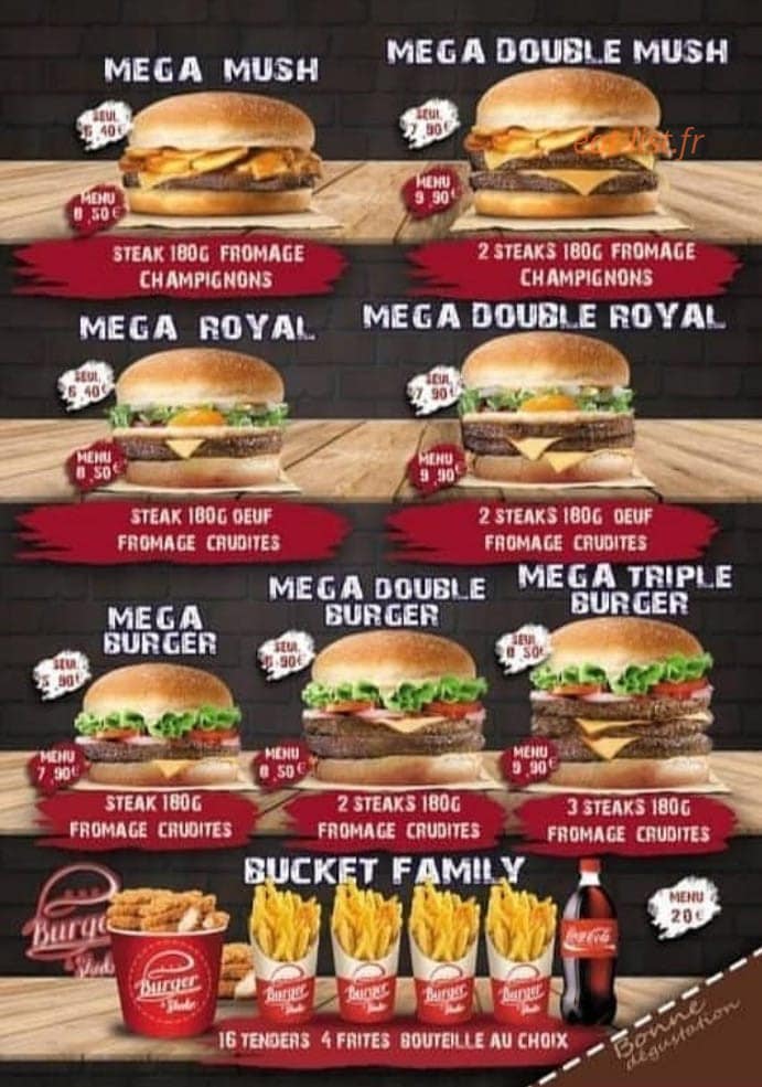 Burger & shake — carte page 3