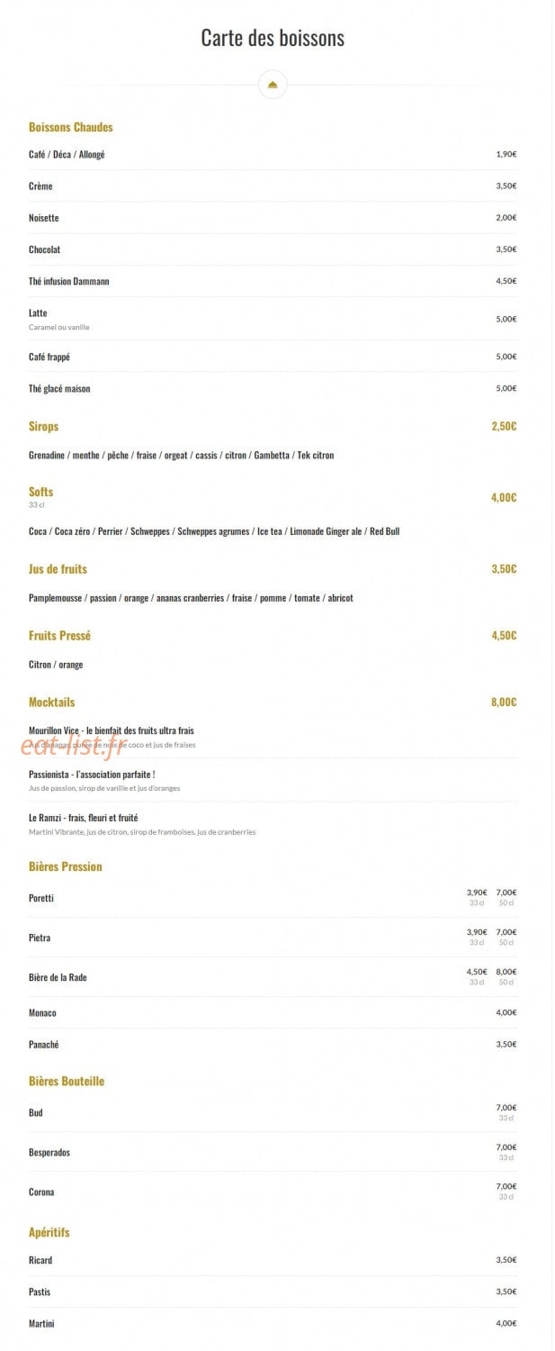 Café toulonnais — carte page 2