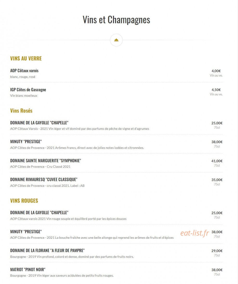 Café toulonnais — carte page 4