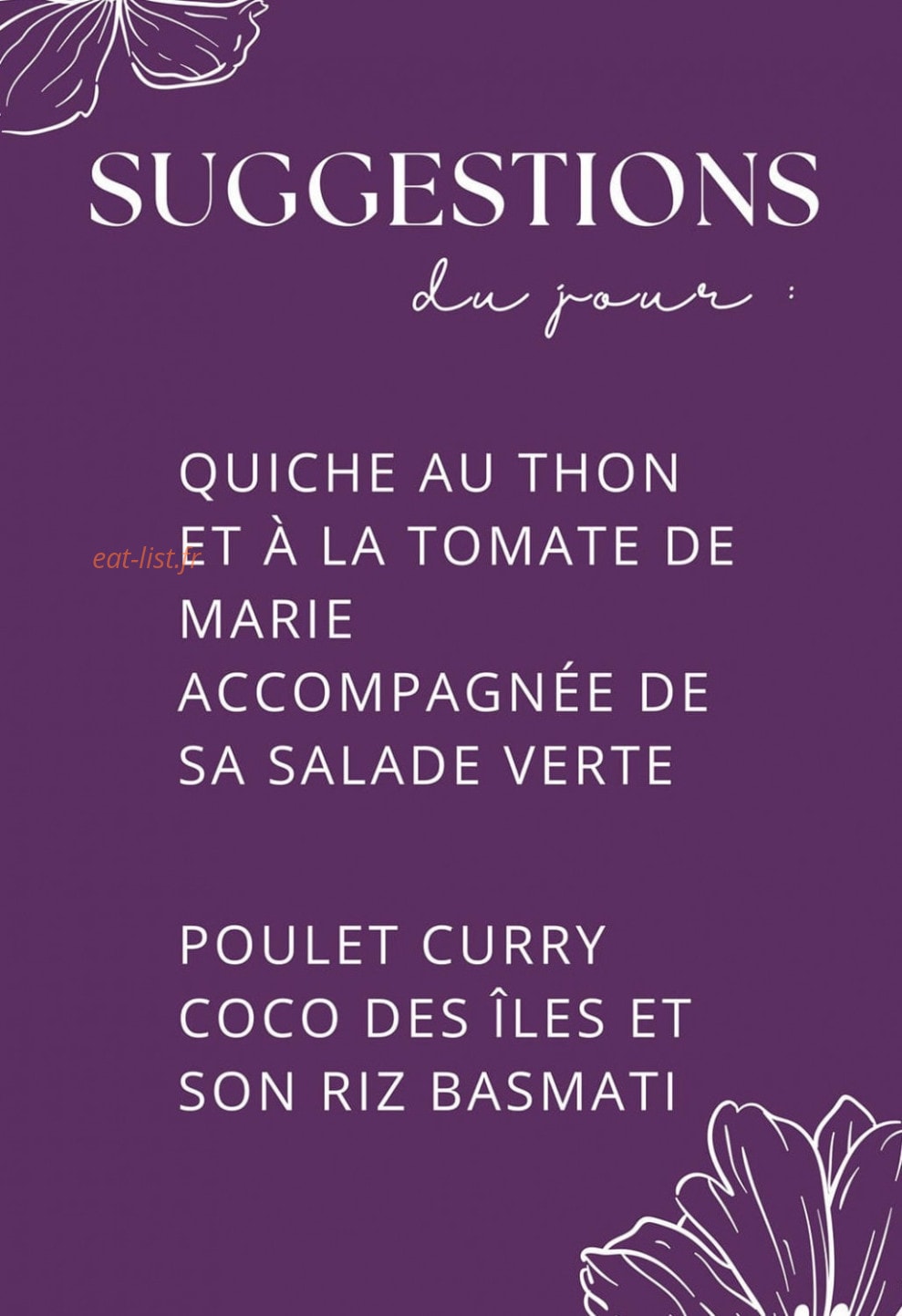 Café Zinzoline — carte page 1