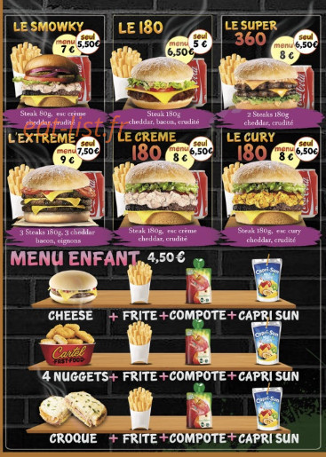 Cartel Fast Food — carte page 2