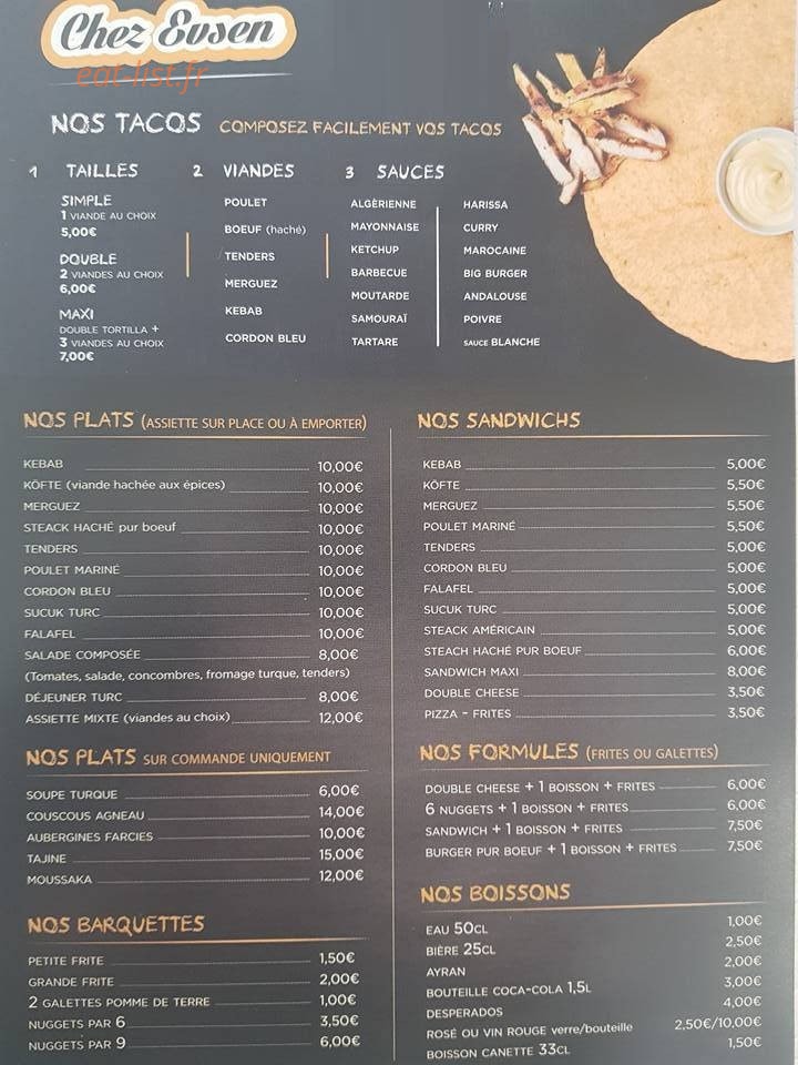 Chez Evsen — carte page 2