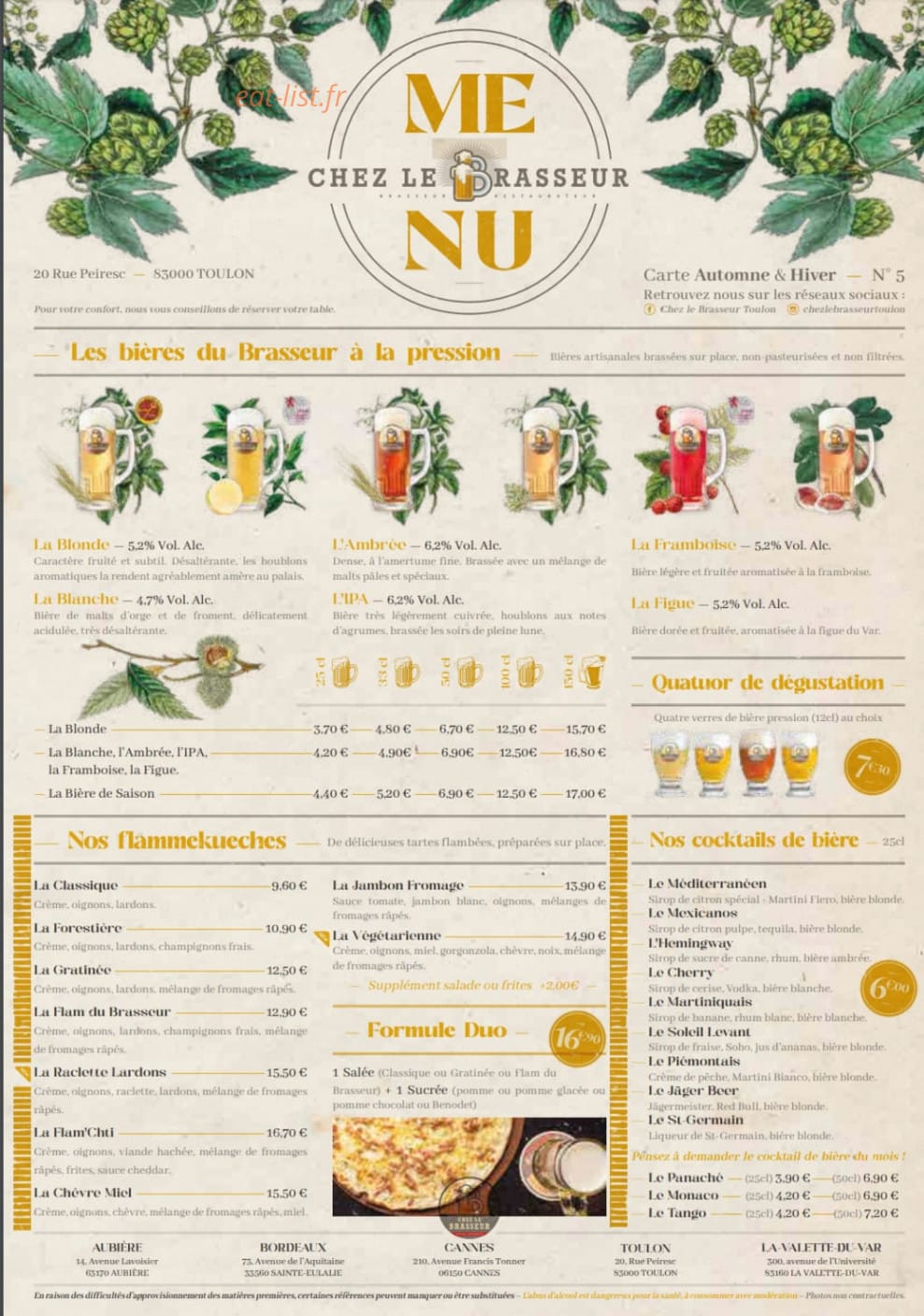 Chez Le Brasseur — carte page 3