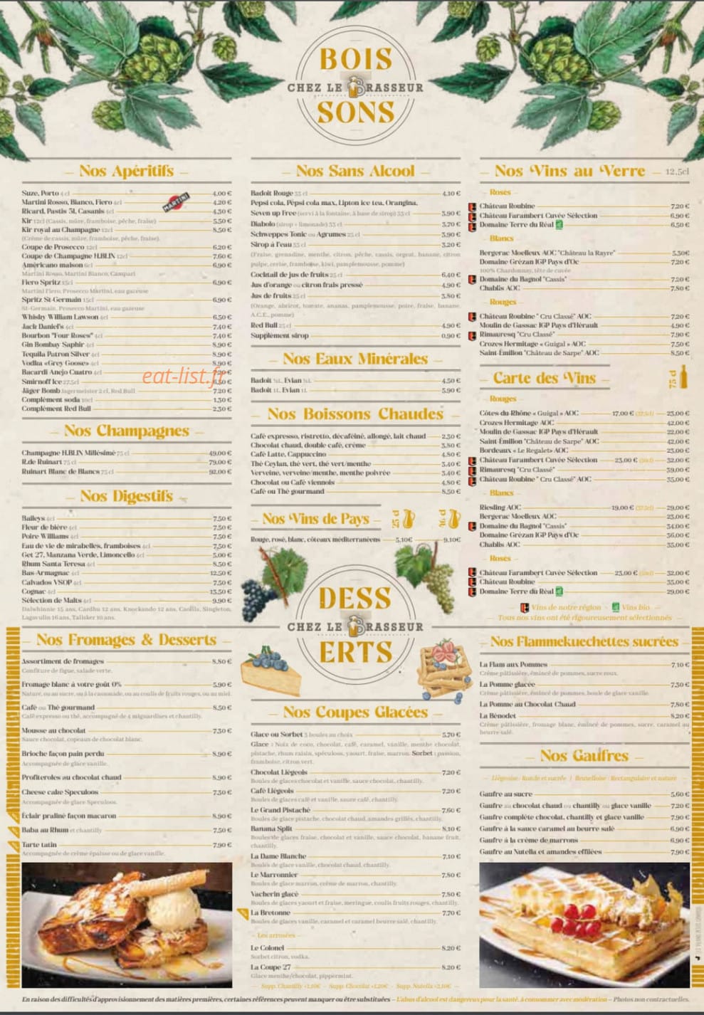 Chez Le Brasseur — carte page 4