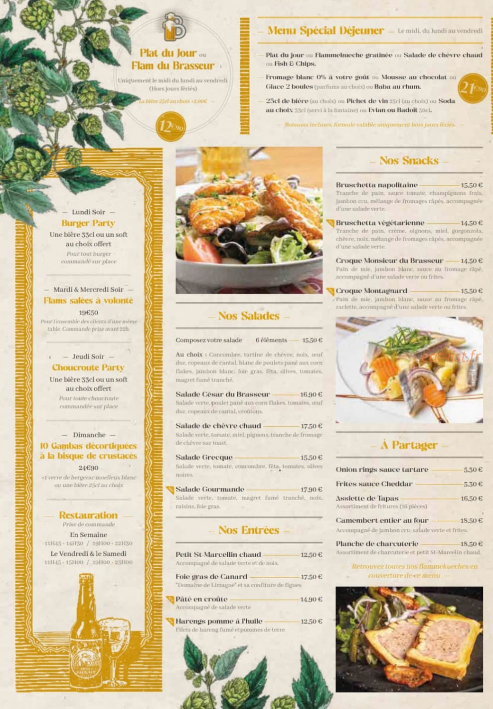 Chez Le Brasseur — carte page 1