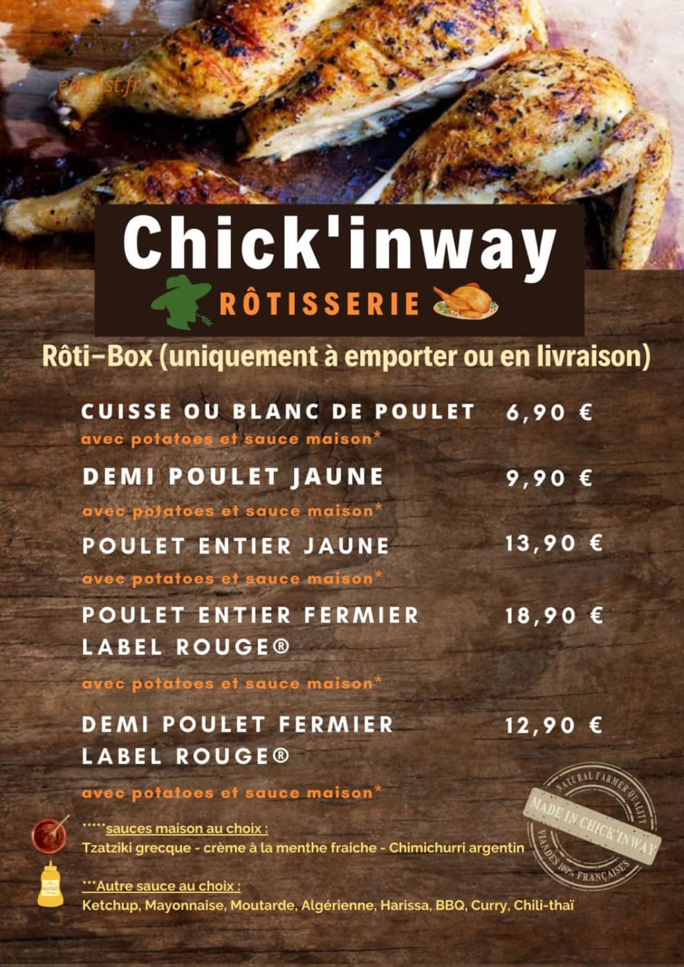 Chick'inway — carte page 6