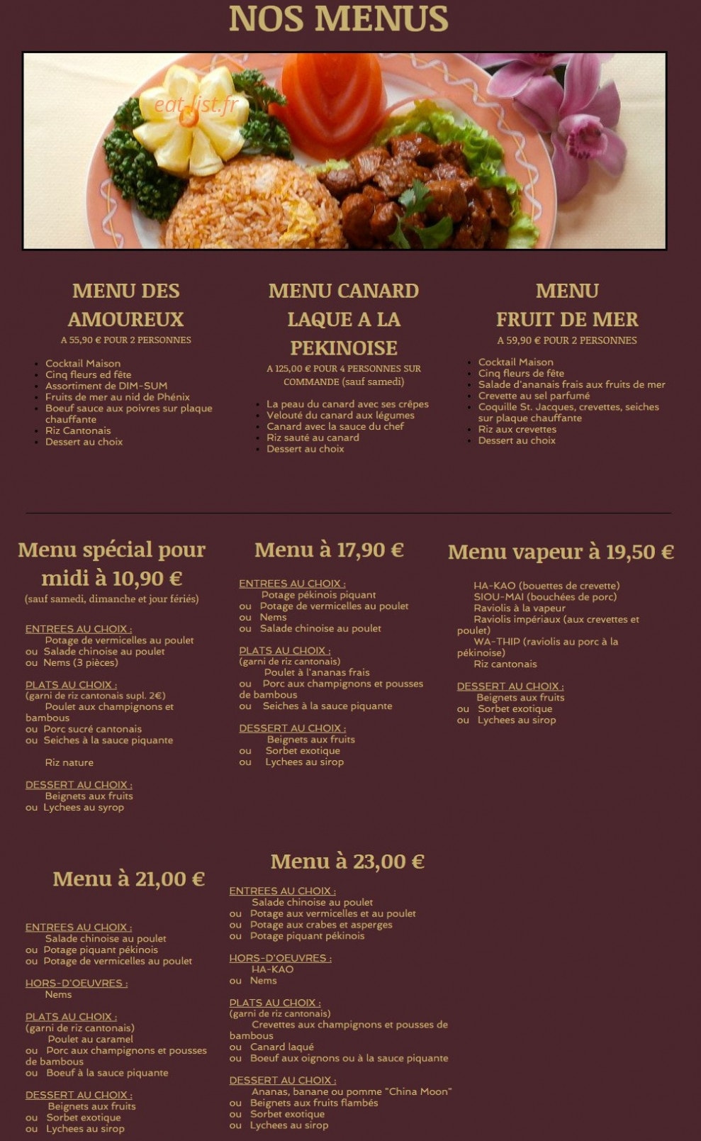 China Moon — carte page 5