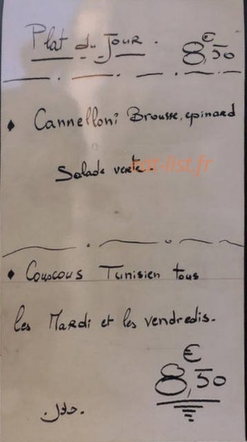 CK Food — carte page 1