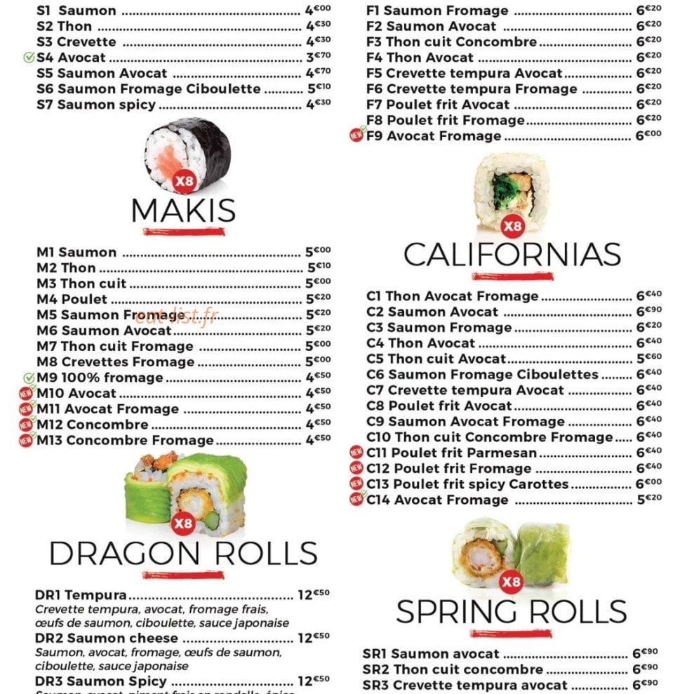Côba Sushi — carte page 3