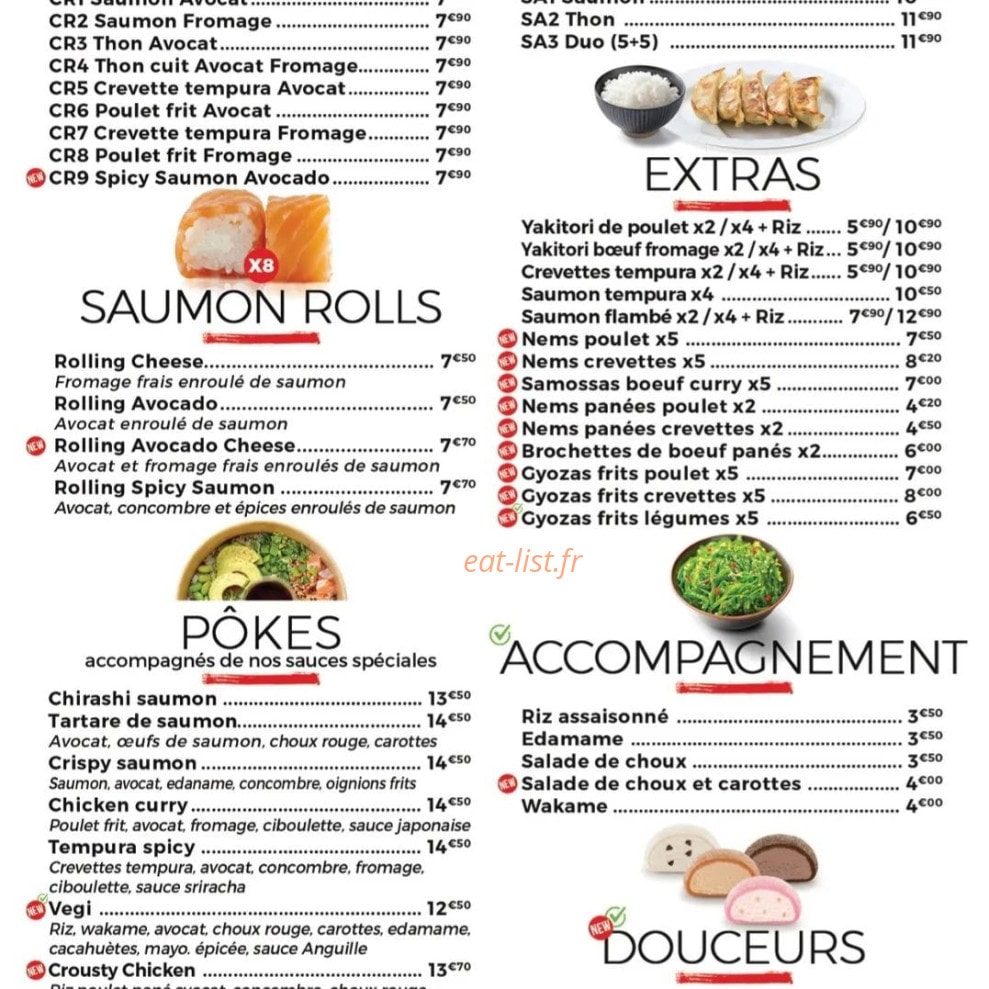 Côba Sushi — carte page 2