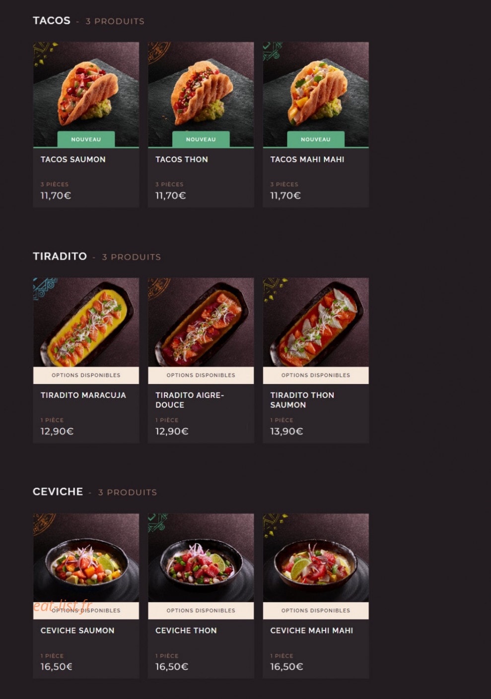 Côté Sushi — carte page 7