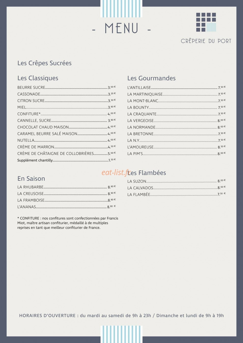 Creperie du port — carte page 2