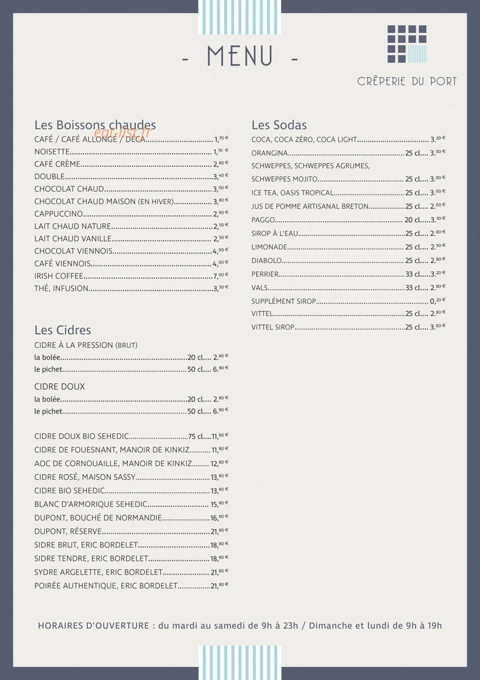 Creperie du port — carte page 4