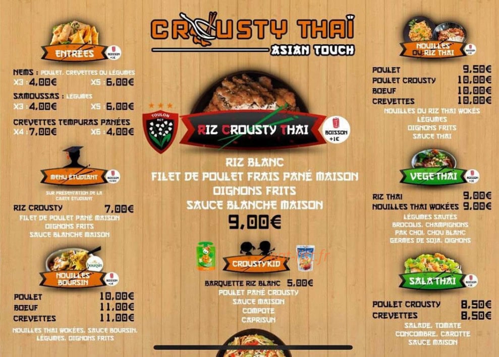 Crousty Thaï — carte page 2