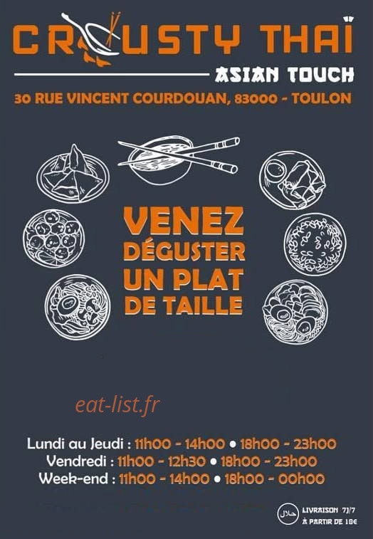 Crousty Thaï — carte page 1