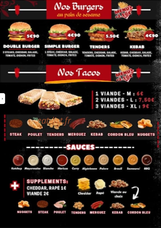 Dürüm Kebab — carte page 1