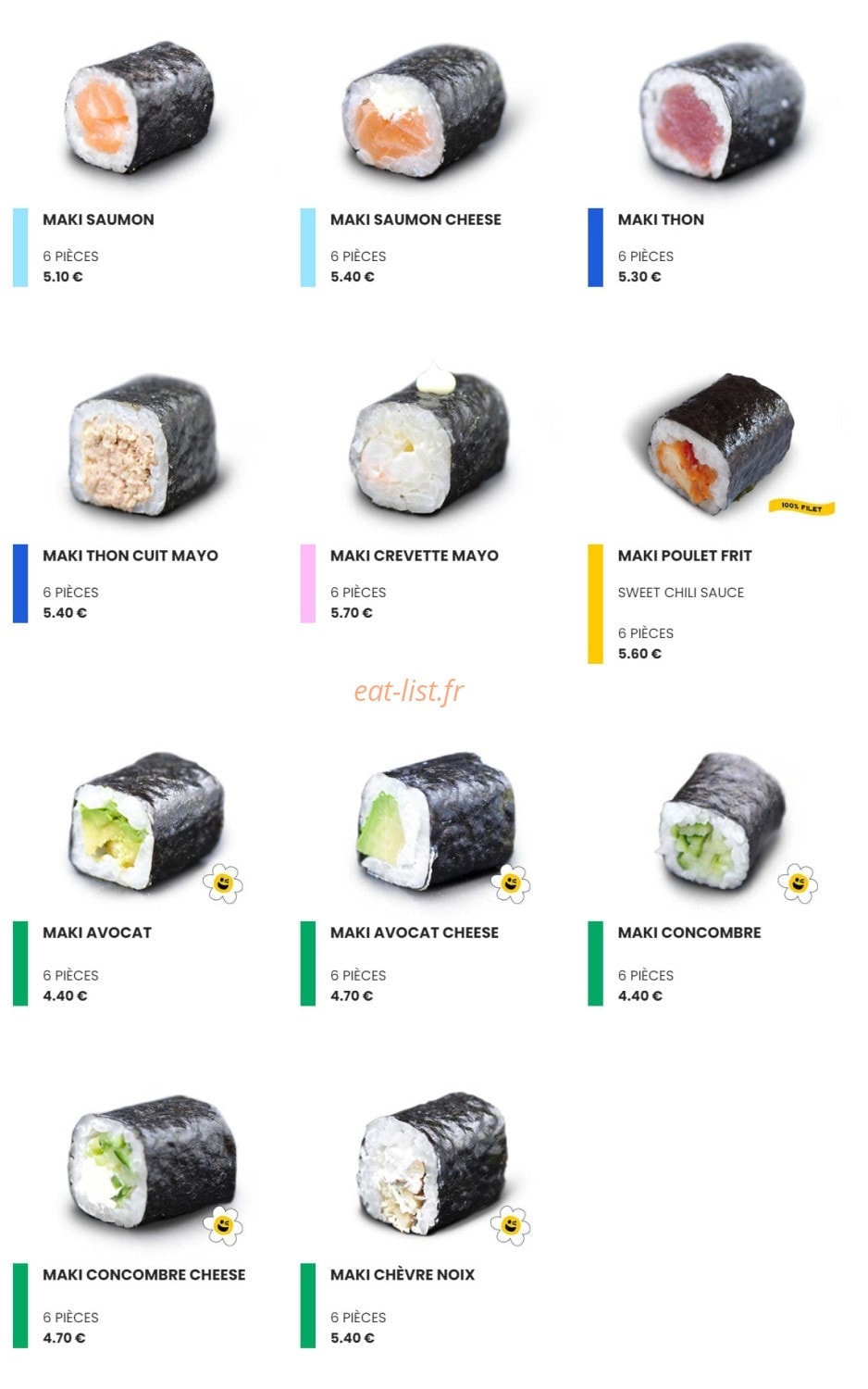 Easy Sushi — carte page 3