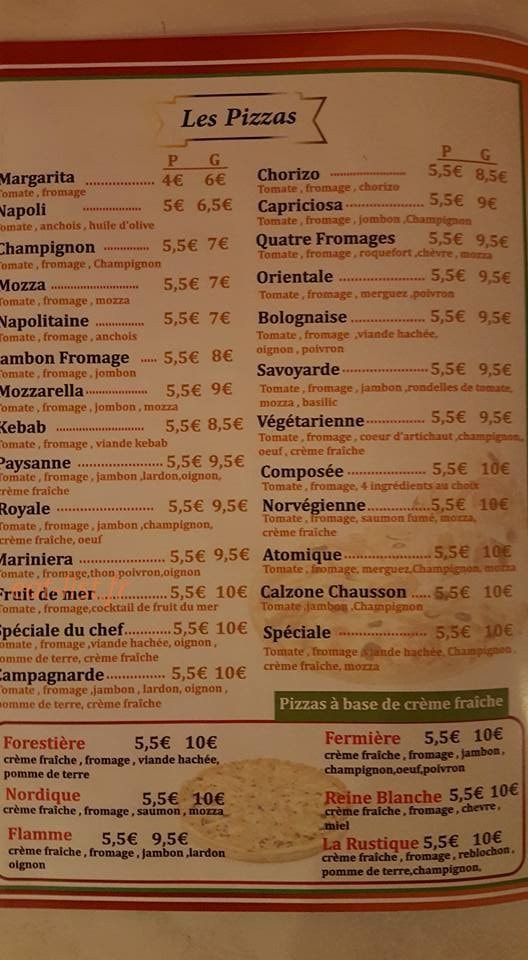 Escale Pizza — carte page 3