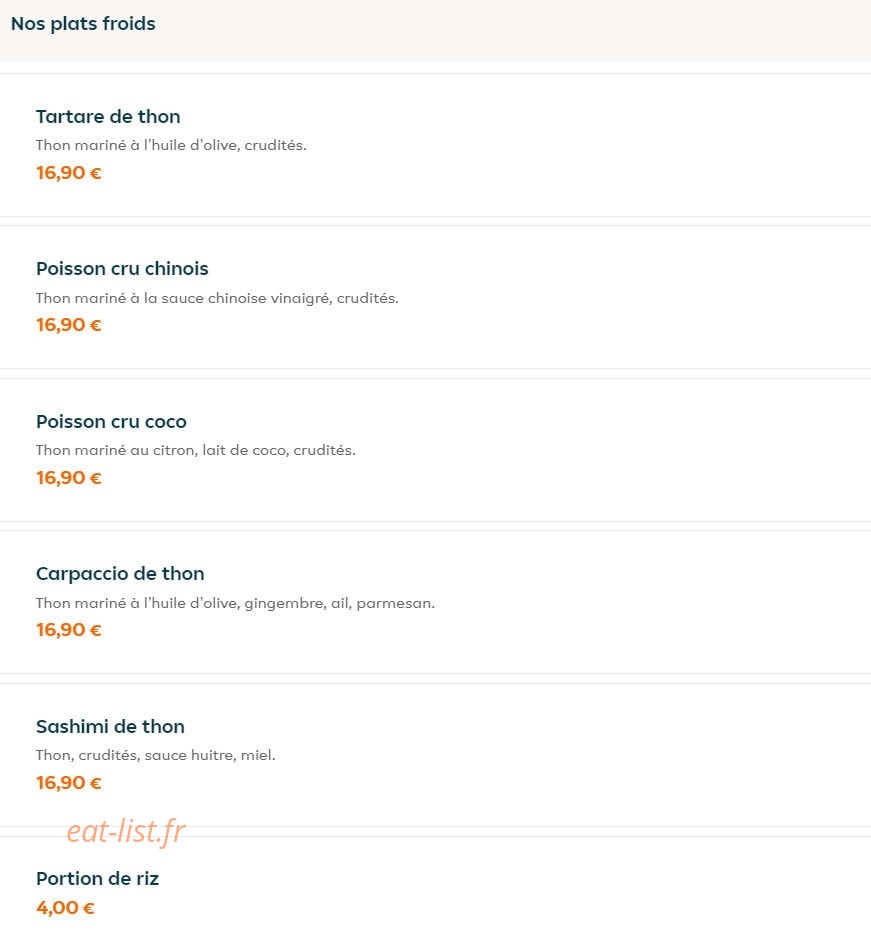 Fenua Food — carte page 2