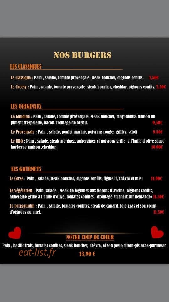 Gaudina Burgers — carte page 6