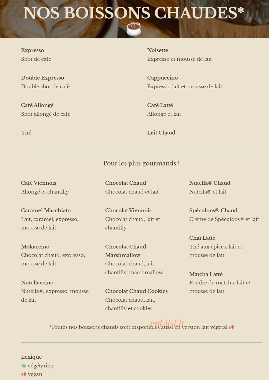Green Bagel Café — carte page 7