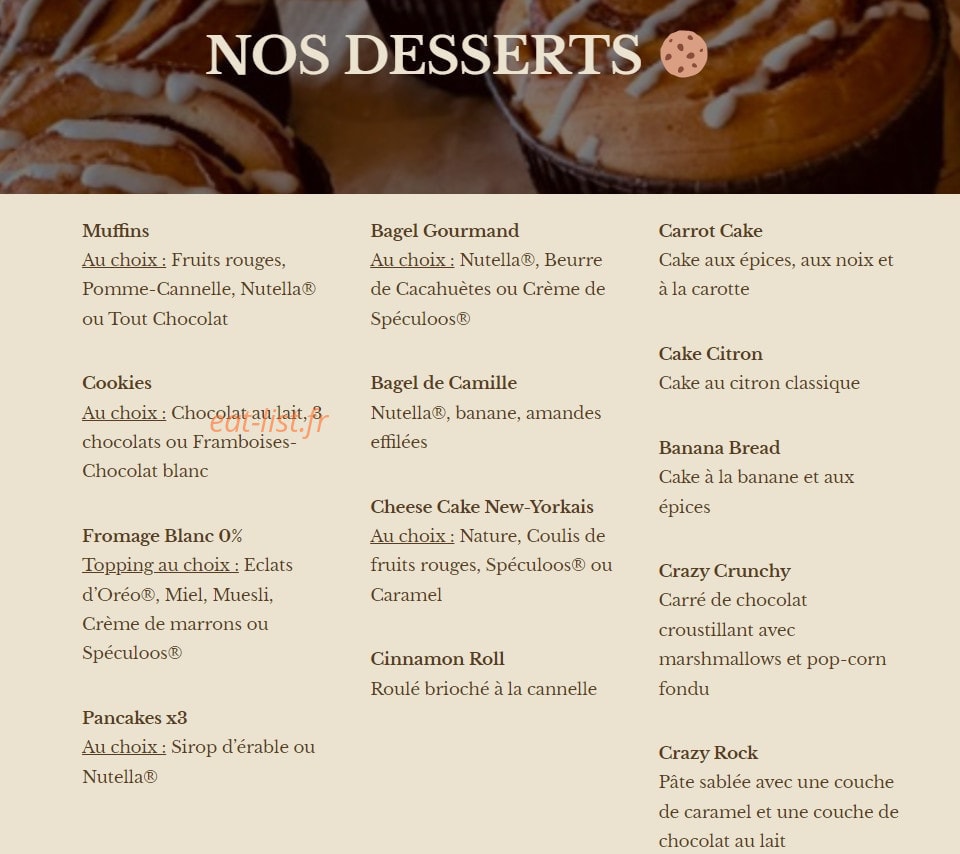 Green Bagel Café — carte page 3