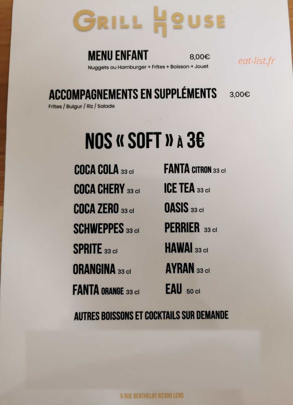 Grill House — carte page 2