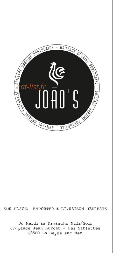Joao's — carte page 1