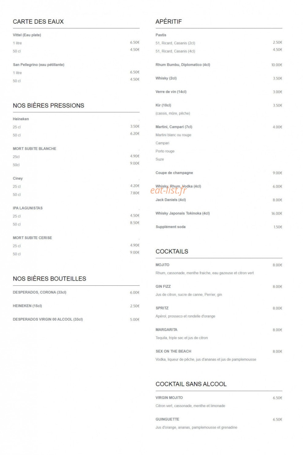 La Guinguette de Mayol — carte page 2
