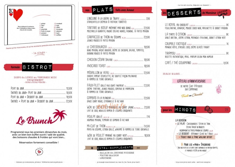 La Plage — carte page 1