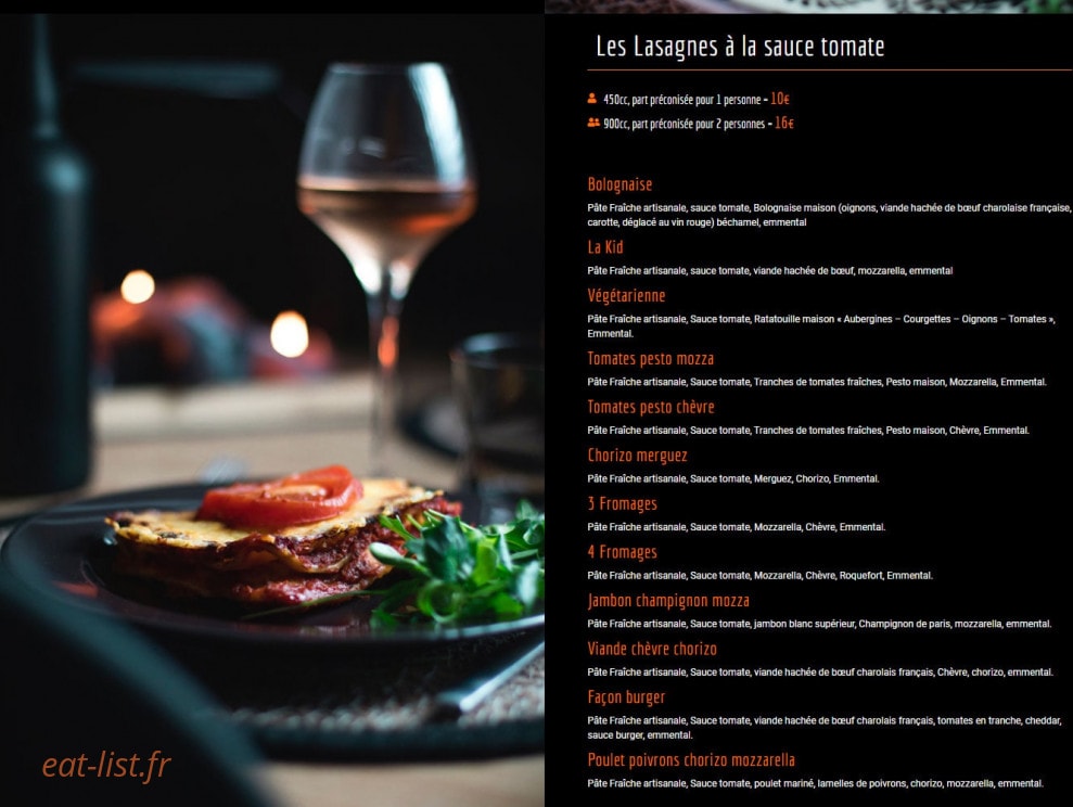 Lasagnerie — carte page 2