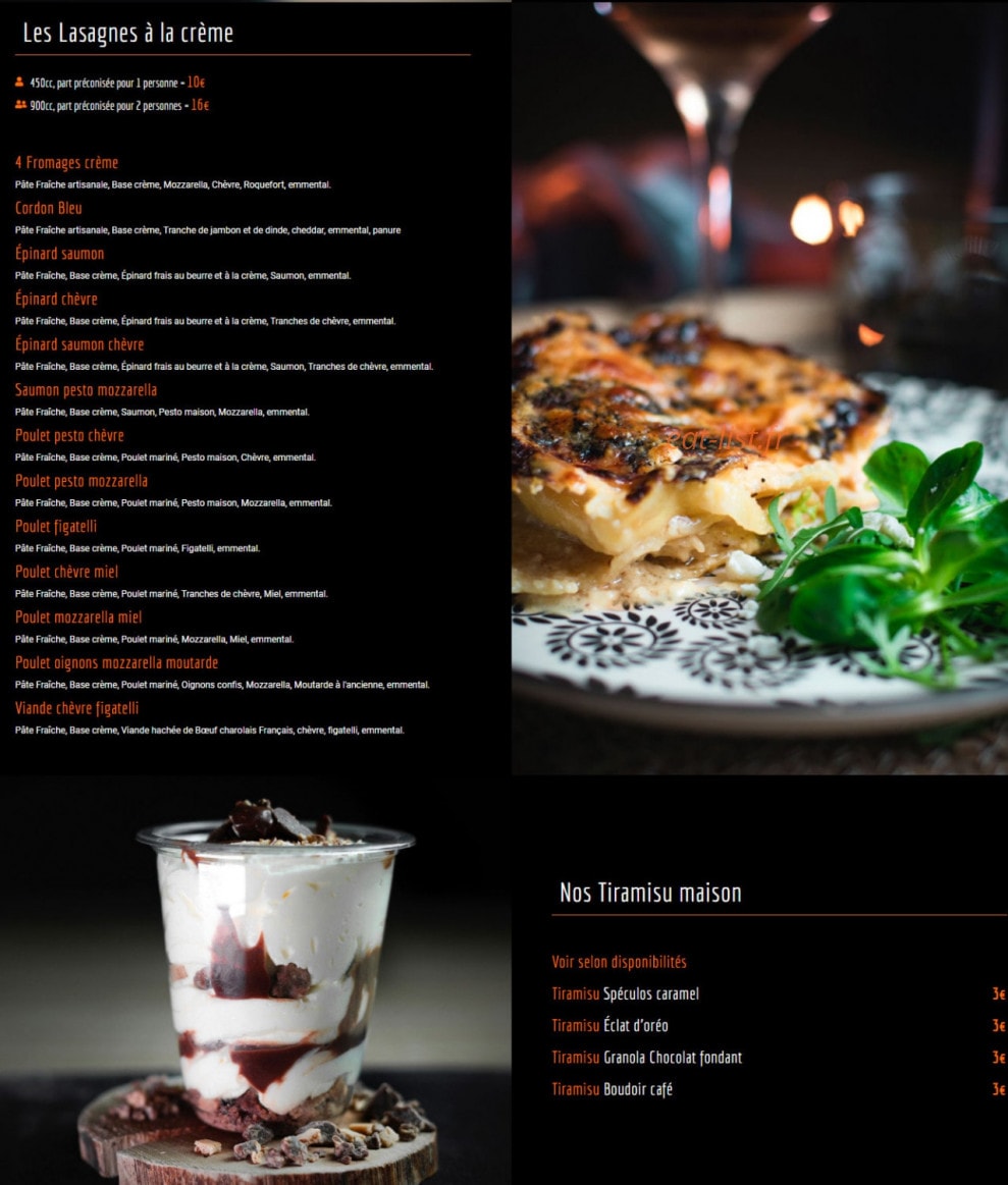 Lasagnerie — carte page 3