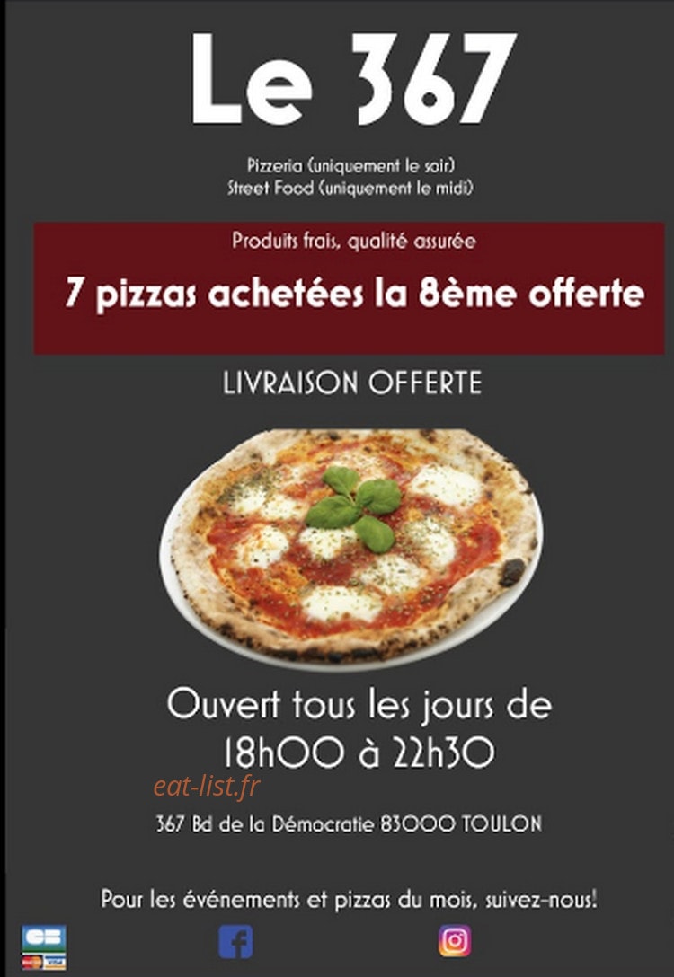 Le 367 à Toulon menu et photos