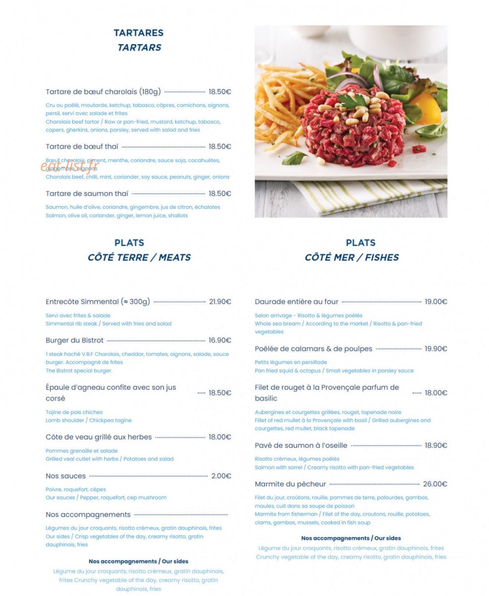 Le Bistrot du Port — carte page 2