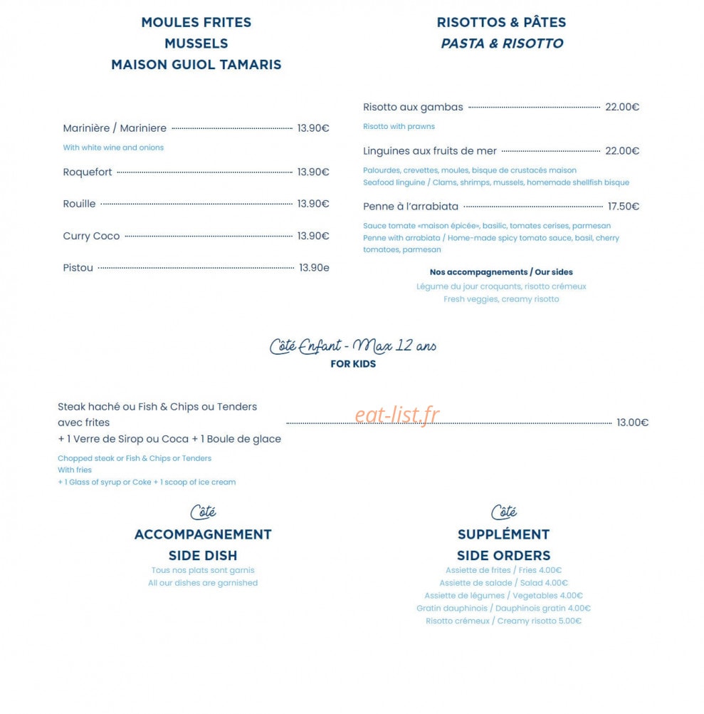 Le Bistrot du Port — carte page 3
