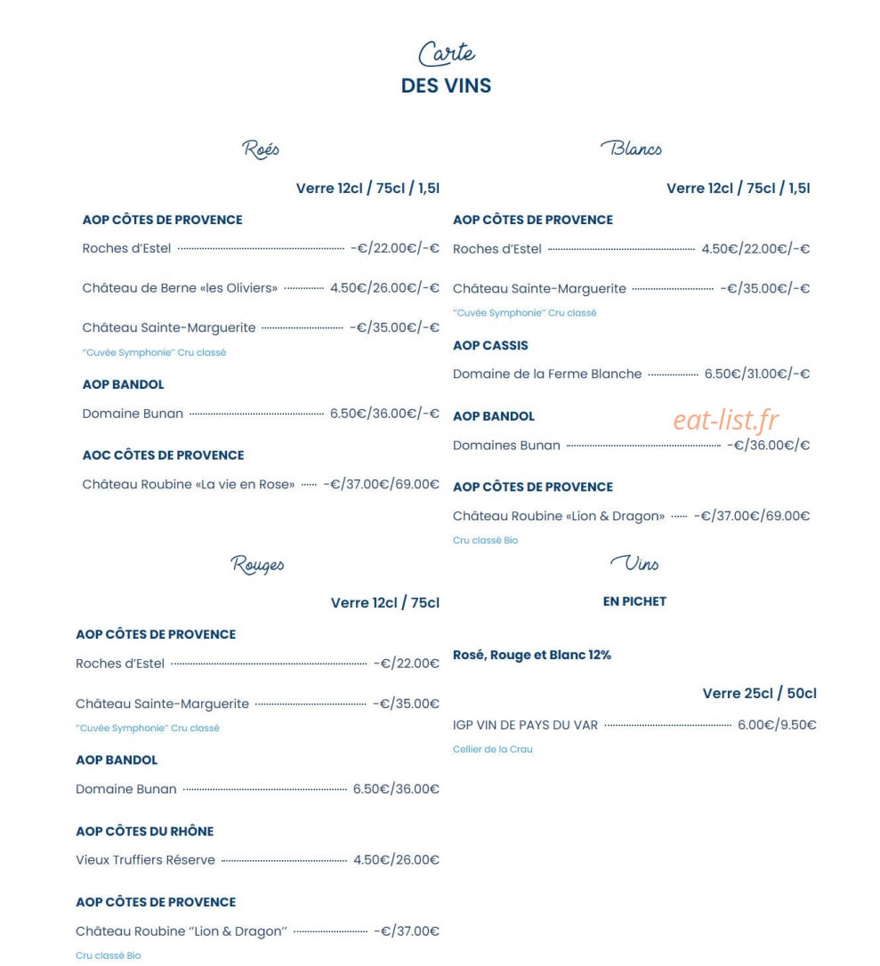 Le Bistrot du Port — carte page 5