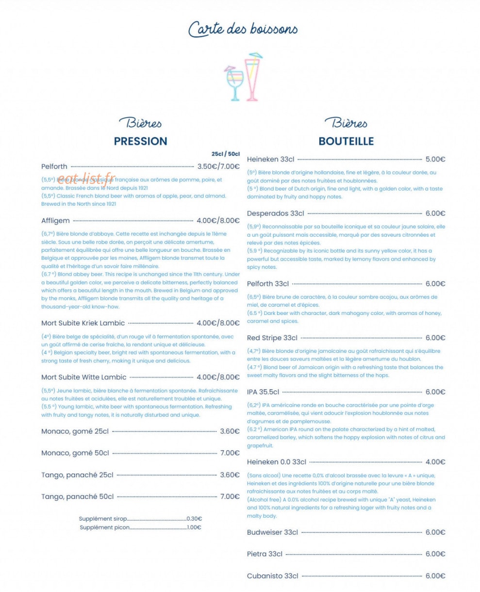 Le Bistrot du Port — carte page 4