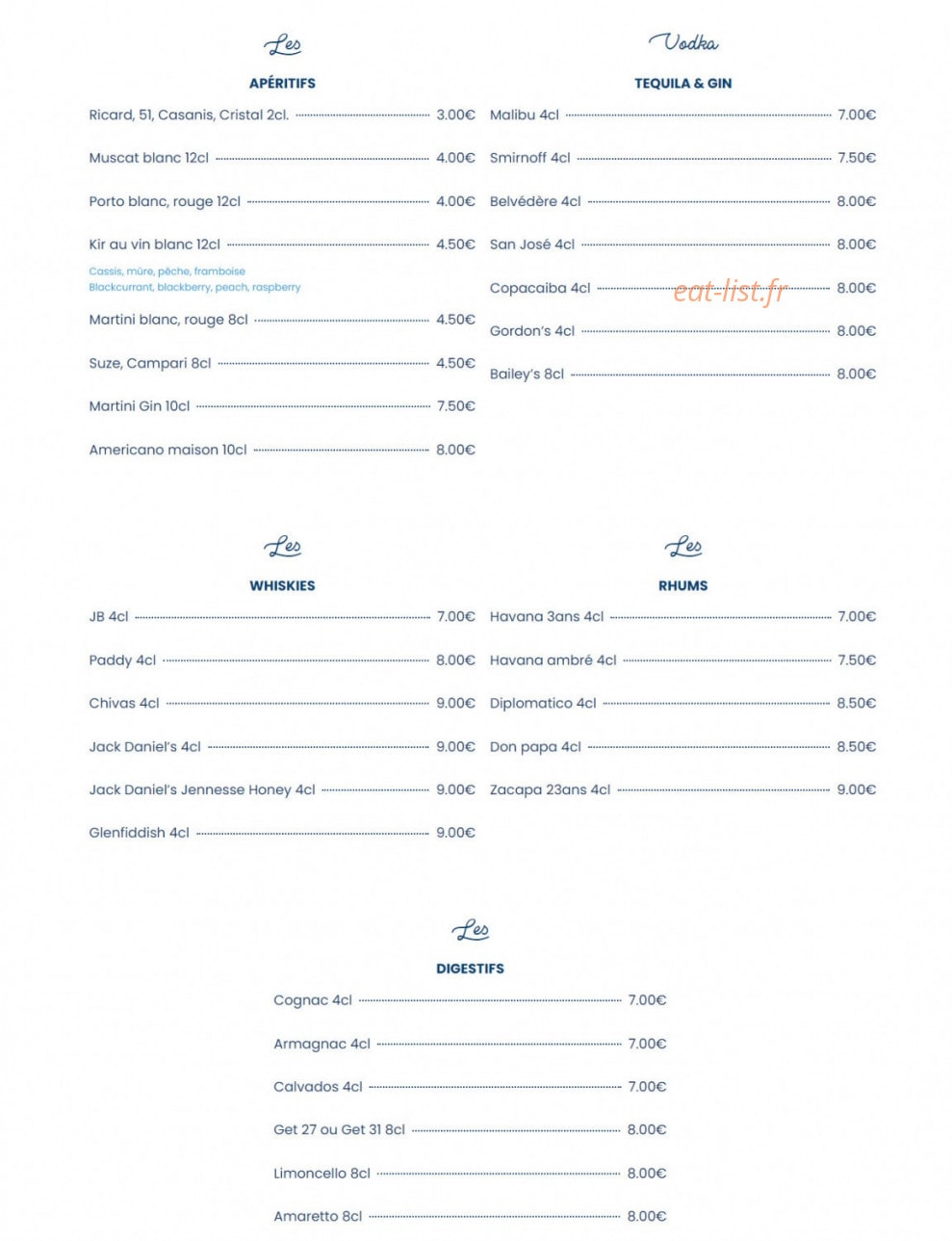 Le Bistrot du Port — carte page 7