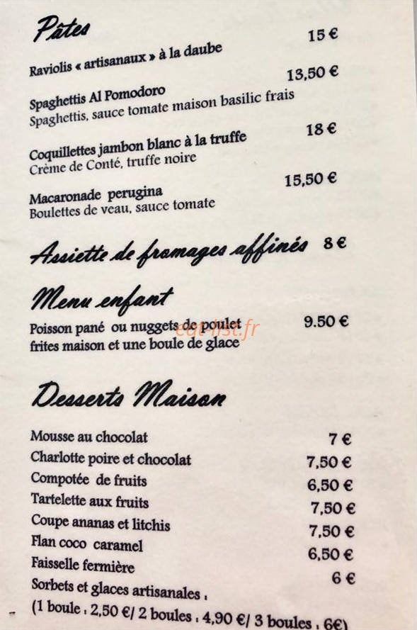 Le Chantilly — carte page 3